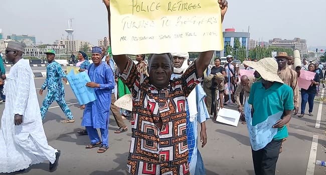 Retired Police Officers Protest Pension Scheme at Villa