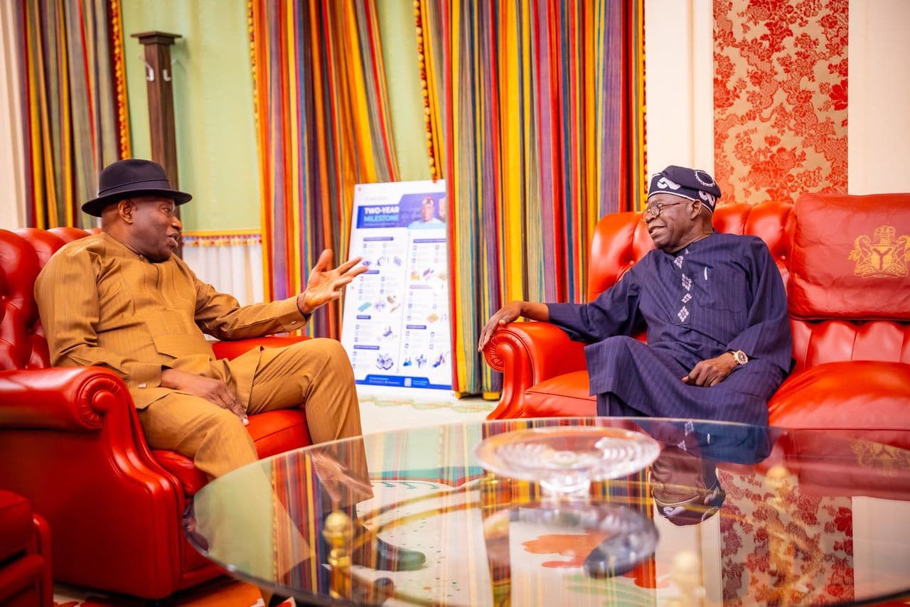 Tinubu Hosts Jonathan at Aso Rock Villa for Talks