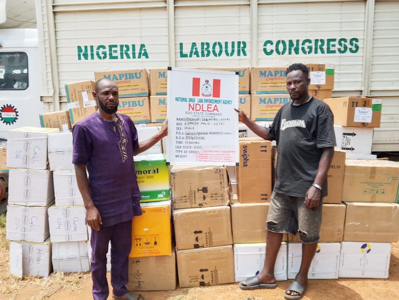 NDLEA Seizes 748kg of Tramadol on Benin-Lagos Road